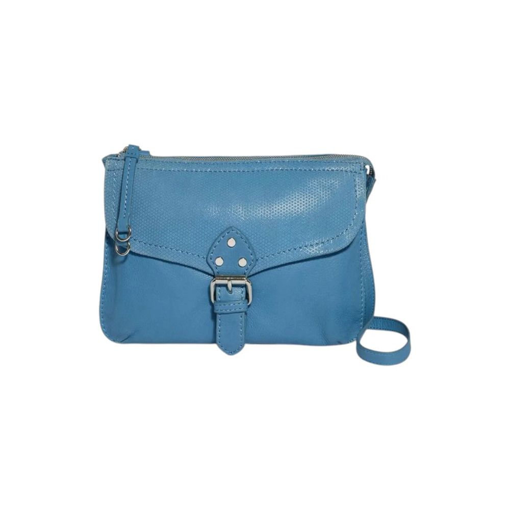American Leather Co. Leather Astor Flap Crossbody Marina Blue